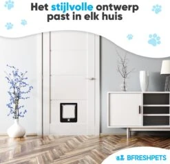 BFreshPets Kattenluik + Massageborstel - Met Tunnel - 4 Vergrendelingsstanden - Weersbestendig - Maat L - Zwart - 27 X 24 Cm -Winkel Voor Kattenbenodigdheden 1200x1163 7