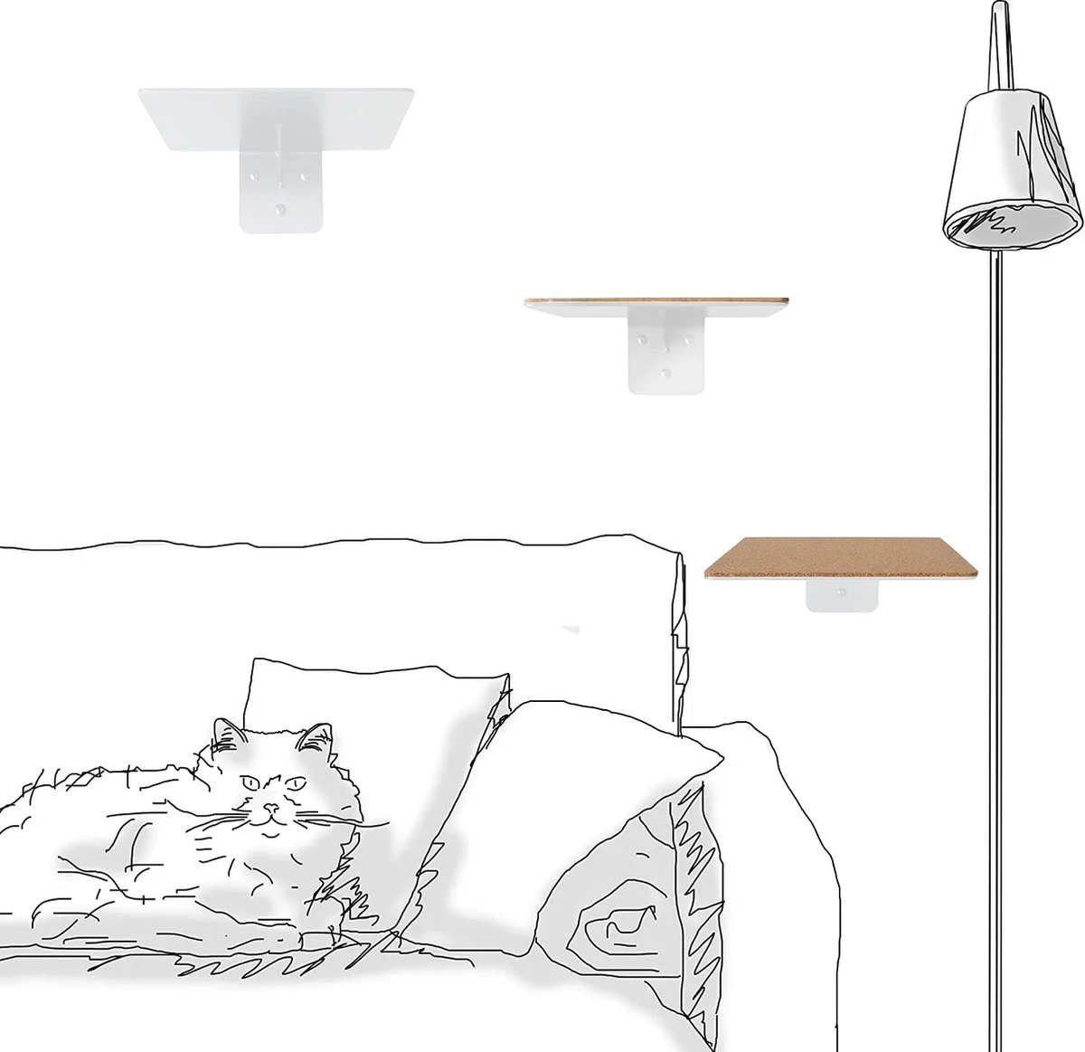 Katten Klimmuur Panelen Luxe Katten Klimwand Kat 5 Katten Klimmuur Panelen Luxe Katten Klimwand Kat - Afbeelding 3