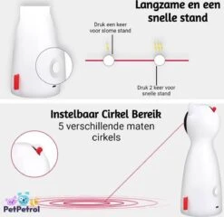 PetPetrol Automatisch Kattenspeeltje – Laser – Kattenlaser - Intelligent Interactief Voor Katten – Laser Kat – 9 Verschillende Standen – Incl. Oplaadkabel – Geruisloze Motor -Winkel Voor Kattenbenodigdheden 1200x1167 8