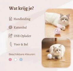 MyBuddy - Interactieve Zelf Rollende Bal - Kattenspeeltjes - Kattenspeelgoed - Bal Voor Katten - LED Lights - Speelgoed - USB - Roze -Winkel Voor Kattenbenodigdheden 1200x1168 4