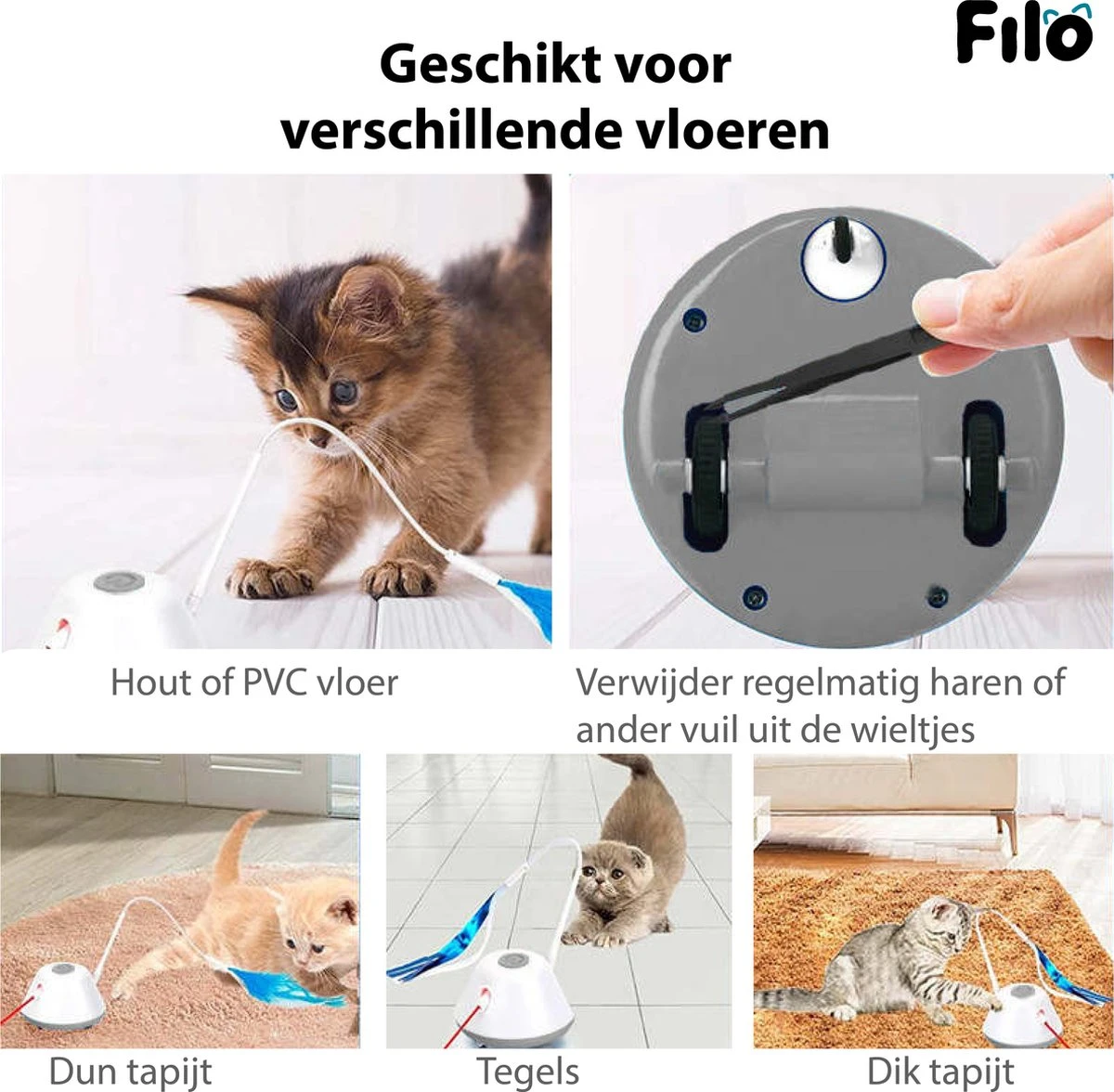 Filo Elektrisch Rijdend Kattenspeelgoed Met Laser - Rijdend Kattenspeeltje - Automatisch Interactief Speelgoed Katten - Kattencadeaus - Elektronisch Speelgoed Kittens - Kat - Kitten - Laserspeelgoed - Kado 8 Filo Elektrisch Rijdend Kattenspeelgoed Met Laser - Rijdend Kattenspeeltje - Automatisch Interactief Speelgoed Katten - Kattencadeaus - Elektronisch Speelgoed Kittens - Kat - Kitten - Laserspeelgoed - Kado - Afbeelding 6