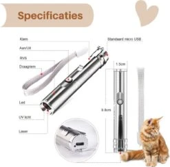 Laserpen - USB - Kattenspeeltjes - Zaklamp - Kat - Laser - Kattenspeelgoed - RVS Opbergblikje -Winkel Voor Kattenbenodigdheden 1200x1178 2