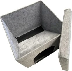 Adori Kattenhuis Met Poef Moon - Kattenmand - 36.5x36.5x36.5 Cm Grijs -Winkel Voor Kattenbenodigdheden 1200x1182 8