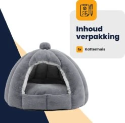 MIRO Katten Huis - Kattenhuizen - Kattenhok - Kattenmand - Dierenhuis - Extra Zacht - Grijs 16 MIRO Katten Huis - Kattenhuizen - Kattenhok - Kattenmand - Dierenhuis - Extra Zacht - Grijs -Winkel Voor Kattenbenodigdheden 1200x1185 5