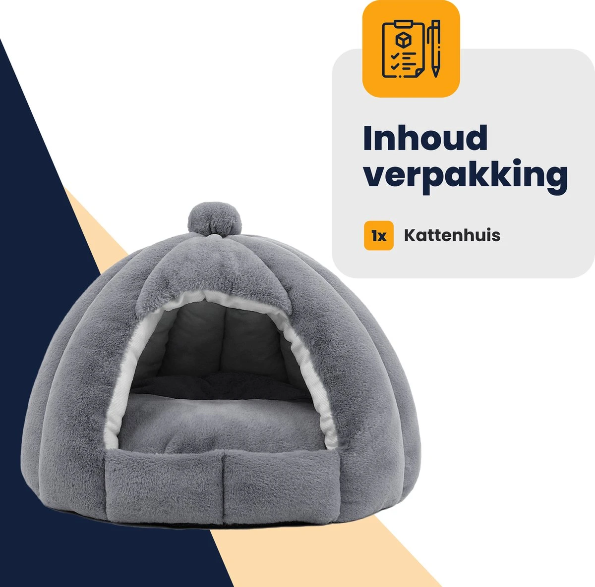 MIRO Katten Huis - Kattenhuizen - Kattenhok - Kattenmand - Dierenhuis - Extra Zacht - Grijs 9 MIRO Katten Huis - Kattenhuizen - Kattenhok - Kattenmand - Dierenhuis - Extra Zacht - Grijs - Afbeelding 8