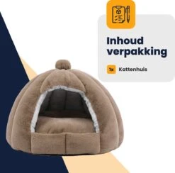 MIRO Katten Huis - Kattenhuizen - Kattenhok - Kattenmand - Dierenhuis - Extra Zacht - Bruin -Winkel Voor Kattenbenodigdheden 1200x1185 8