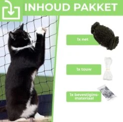 Kattennet Premium EXTRA STEVIG - 600 X 300 CM - Kattennet Voor Balkon - Zwart - Balkon Net - Makkelijk Te Monteren -Winkel Voor Kattenbenodigdheden 1200x1186 4
