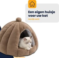 MIRO Katten Huis - Kattenhuizen - Kattenhok - Kattenmand - Dierenhuis - Extra Zacht - Bruin -Winkel Voor Kattenbenodigdheden 1200x1186 9