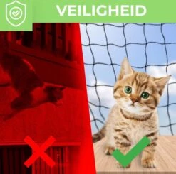 Kattennet Premium EXTRA STEVIG - 600 X 300 CM - Kattennet Voor Balkon - Zwart - Balkon Net - Makkelijk Te Monteren -Winkel Voor Kattenbenodigdheden 1200x1188 4