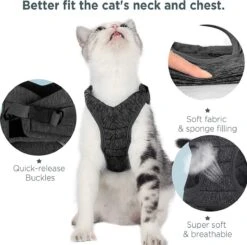 Kattentuig Met Riem, Set, Ontsnappingsbestendig Kattenharnas, Verstelbaar En Zacht, -Winkel Voor Kattenbenodigdheden 1200x1190 16