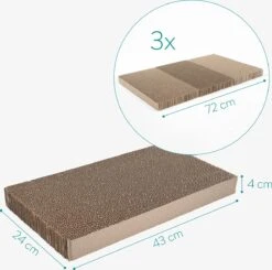 Navaris Katten Krabmat Set X3 - Smalle Krabplanken Om Te Krabben Van Karton - 43 X 24 X 4 Cm - Voor Kleine En Grote Katten -Winkel Voor Kattenbenodigdheden 1200x1191 6