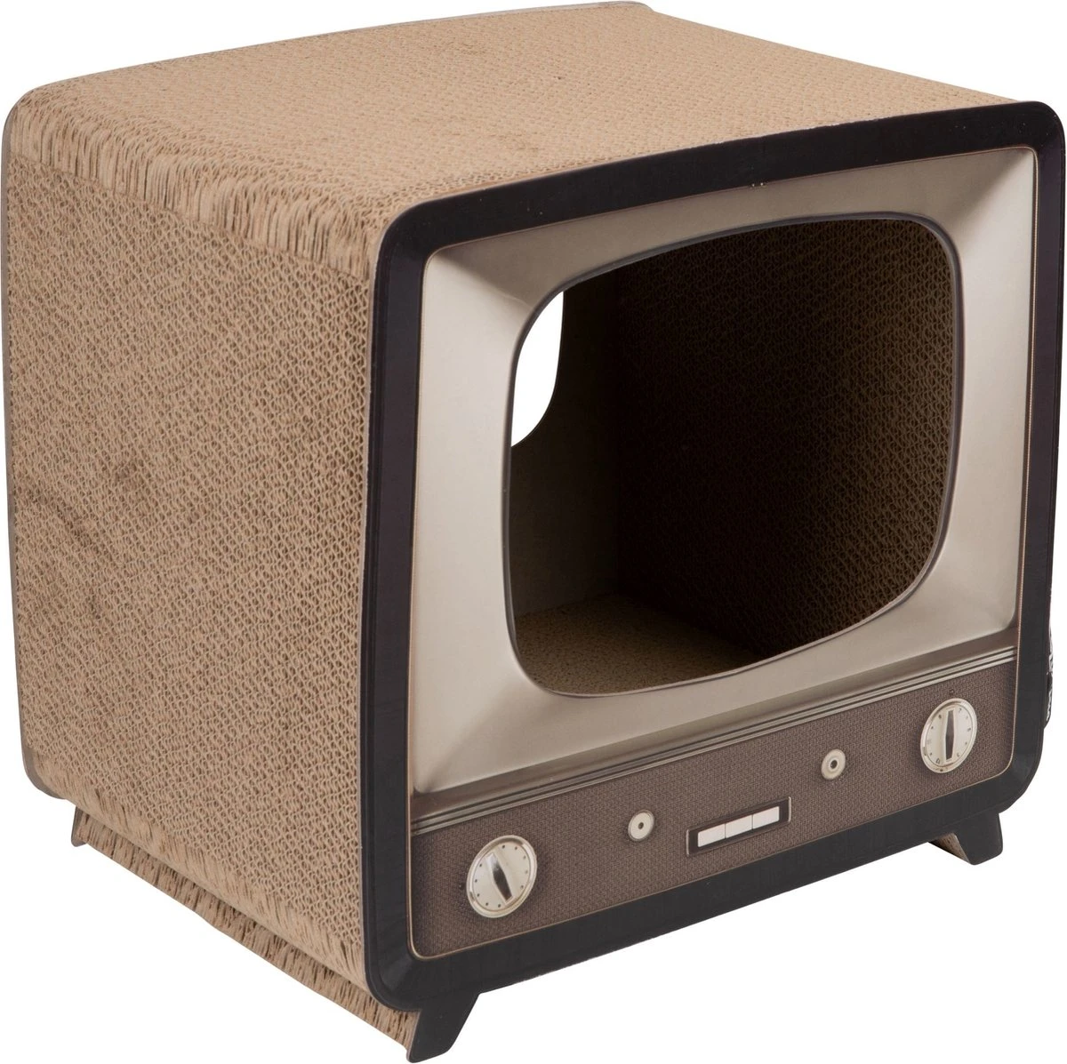 District 70 TELLY - Retro TV Krabmeubel - Instagrammable Kartonnen TV Voor Katten - 39 X 27 X 37 Cm 5 District 70 TELLY - Retro TV Krabmeubel - Instagrammable Kartonnen TV Voor Katten - 39 X 27 X 37 Cm - Afbeelding 3