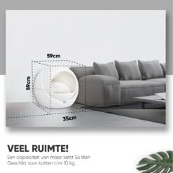 Petree Dome- Zelfreinigende Kattenbak - Automatisch - Katten - Anti-geur - 60 X 35 X 60 Cm -Winkel Voor Kattenbenodigdheden 1200x1198 14