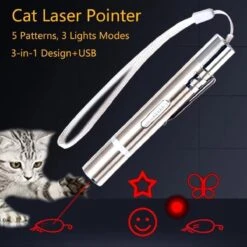 Laserpen - Oplaadbaar Met USB - Rode Laser - RVS Zilver - UV - Zaklamp - LED - Kat - Katten Speeltjes - Kattenspeelgoed - 7 Verschillende Standen -Winkel Voor Kattenbenodigdheden 1200x1200 1067