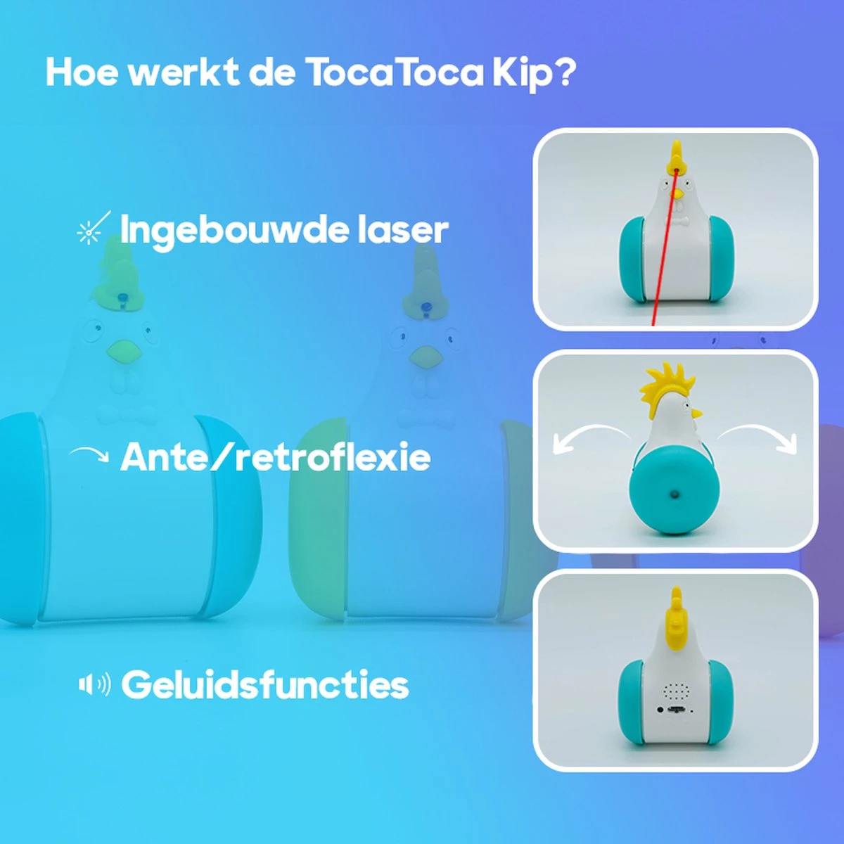 TocaToca Kip- Interactieve Zelf Bewegende Speeltje- Kattenspeeltjes- Intelligentie- Kattenspeelgoed- Kip Voor Katten- Laser- USB- Speelgoed- Geluid- Oranje 4 TocaToca Kip- Interactieve Zelf Bewegende Speeltje- Kattenspeeltjes- Intelligentie- Kattenspeelgoed- Kip Voor Katten- Laser- USB- Speelgoed- Geluid- Oranje - Afbeelding 2