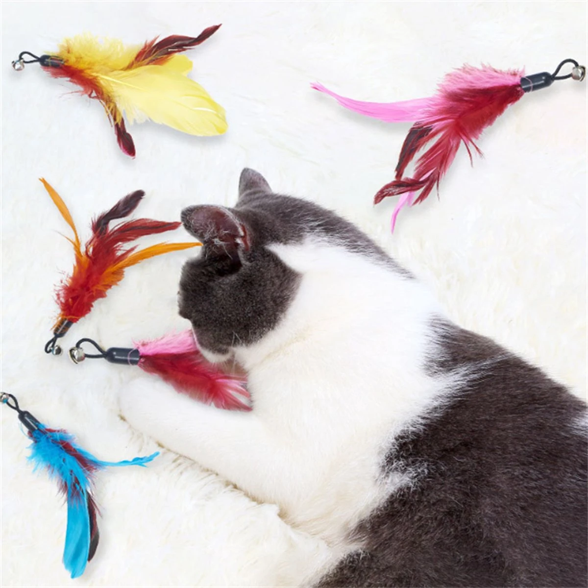 Merkloos Kattenhengel Met 10 Opzetstukjes - Kat Speelhengel Met Veren - Speelgoed Hengel Voor Katten – Kittenspeeltjes Met Veer – Kattenspeelgoed – Katten Speeltjes 8 Merkloos Kattenhengel Met 10 Opzetstukjes - Kat Speelhengel Met Veren - Speelgoed Hengel Voor Katten – Kittenspeeltjes Met Veer – Kattenspeelgoed – Katten Speeltjes - Afbeelding 6