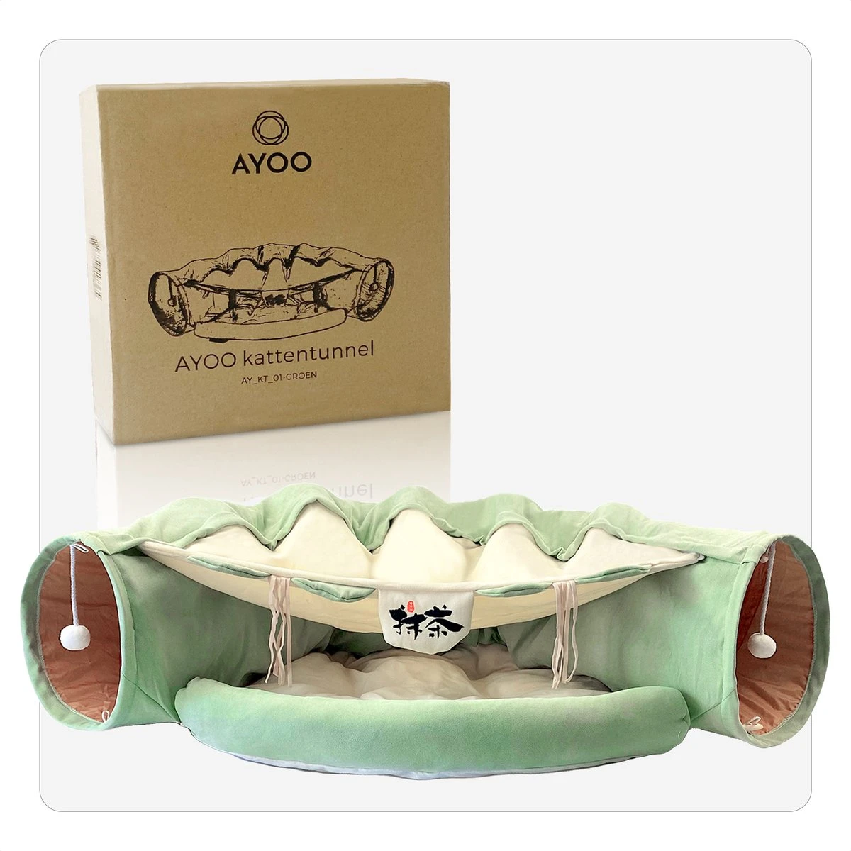AYOO® Kattentunnel - Kattenmand - Kattenbed - Kattenkussen - Kattenhuis - Speeltunnel Kat - Kattentunnel Met Kattenmand - Poezenmand - Konijnentunnel - Groen 8 AYOO® Kattentunnel - Kattenmand - Kattenbed - Kattenkussen - Kattenhuis - Speeltunnel Kat - Kattentunnel Met Kattenmand - Poezenmand - Konijnentunnel - Groen - Afbeelding 6