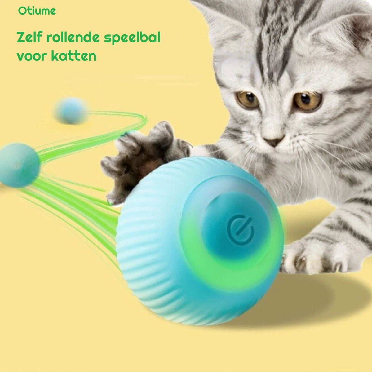Otiume Slimme Katten Speeltje - Interactieve Zelf Rollende Bal Voor Katten - Kattenspeeltjes - USB Oplaadbaar- Turquoise 4 Otiume Slimme Katten Speeltje - Interactieve Zelf Rollende Bal Voor Katten - Kattenspeeltjes - USB Oplaadbaar- Turquoise - Afbeelding 2
