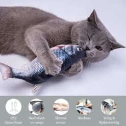 Filo Elektrisch Kattenspeeltje Bewegende Vis 30CM Met Kattenkruid + Goudvis 20CM - Interactief Speelgoed Katten - Elektronisch Kattenspeelgoed - Dansende Elektrische Speelvis Kat - Kattenspeeltjes Intelligentie - Speelgoed Kittens - Speeltjes Kitten -Winkel Voor Kattenbenodigdheden 1200x1200 1137