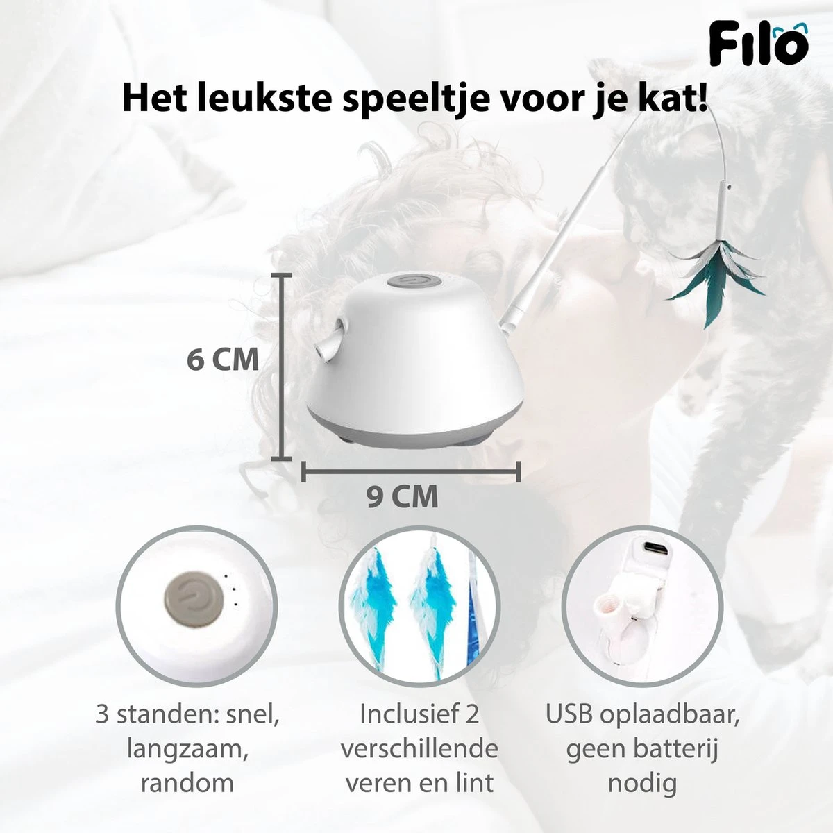 Filo Elektrisch Rijdend Kattenspeelgoed Met Laser - Rijdend Kattenspeeltje - Automatisch Interactief Speelgoed Katten - Kattencadeaus - Elektronisch Speelgoed Kittens - Kat - Kitten - Laserspeelgoed - Kado 4 Filo Elektrisch Rijdend Kattenspeelgoed Met Laser - Rijdend Kattenspeeltje - Automatisch Interactief Speelgoed Katten - Kattencadeaus - Elektronisch Speelgoed Kittens - Kat - Kitten - Laserspeelgoed - Kado - Afbeelding 2