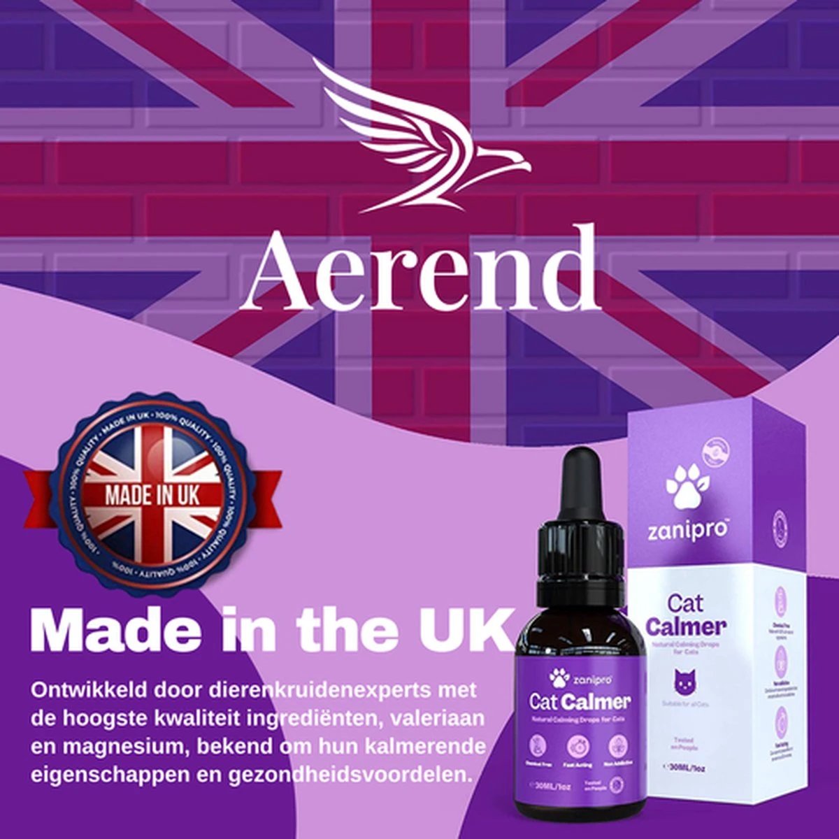 Aerend - Kalmerende Druppels Voor Katten - Anti-stress - Zanipro® 30ml - 100% Natuurlijk Uit Het Verenigd Koninkrijk - Met Ashwagandha & Valeriaan - No Stress Druppels Om Gedragsproblemen Te Verlichten - Voor Thuis En Onderweg 4 Aerend - Kalmerende Druppels Voor Katten - Anti-stress - Zanipro® 30ml - 100% Natuurlijk Uit Het Verenigd Koninkrijk - Met Ashwagandha & Valeriaan - No Stress Druppels Om Gedragsproblemen Te Verlichten - Voor Thuis En Onderweg - Afbeelding 2