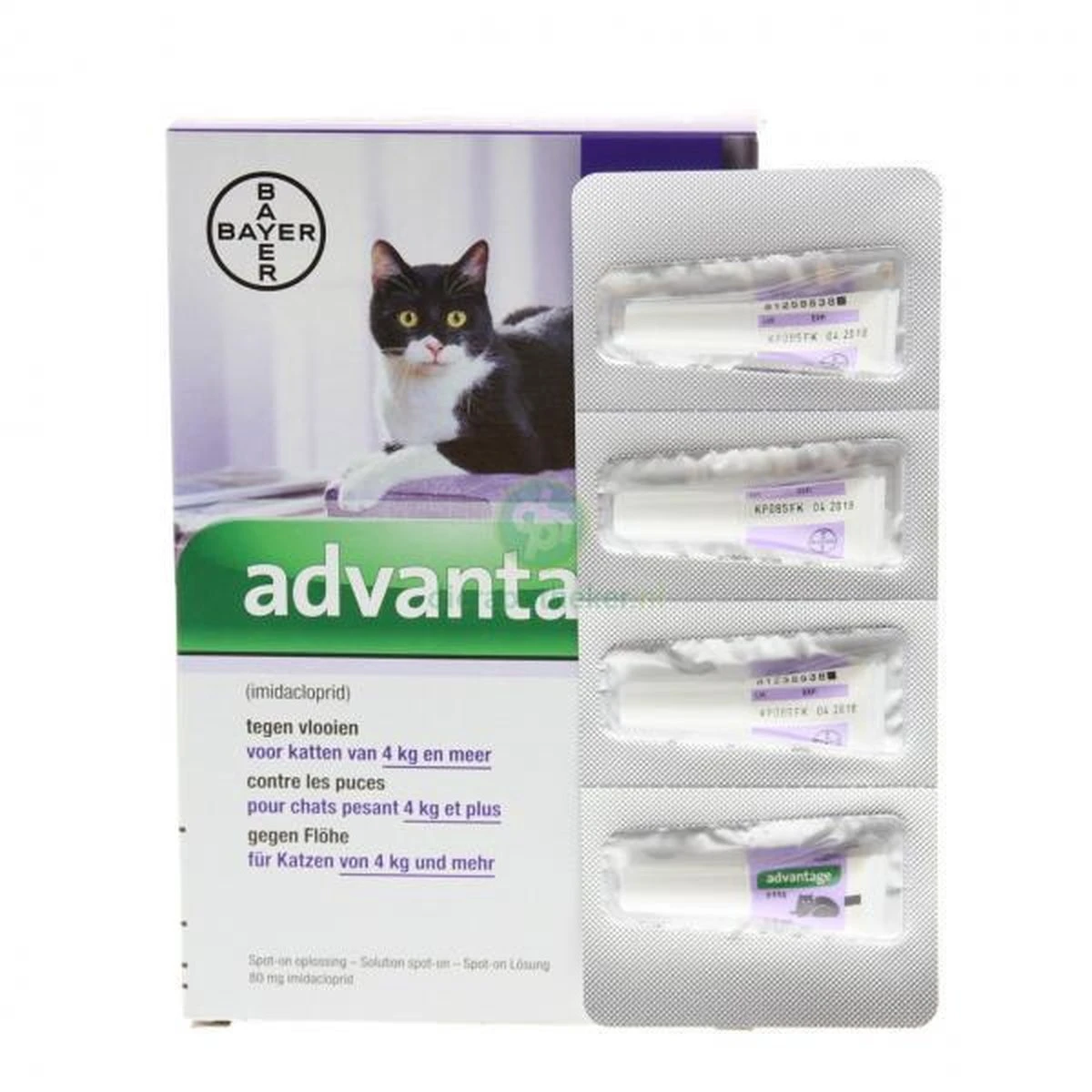 Advantage 80 Vlooiendruppelsl Kat Vanaf 4 Kg - 4 Pipetten 4 Advantage 80 Vlooiendruppelsl Kat Vanaf 4 Kg - 4 Pipetten - Afbeelding 2