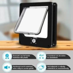 Gluxury Kattenluik Zwart Met Tunnel - 4 Vergrendelingsstanden - Weerbestendig - Binnen En Buiten - Maat L - Nederlandse Handleiding -Winkel Voor Kattenbenodigdheden 1200x1200 357