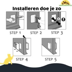 AnimalAesthetics® Kattenluik - Wit- M - Voor Middelgrote & Kleine Katten - Incl. Montageset En Handleiding 13 AnimalAesthetics® Kattenluik - Wit- M - Voor Middelgrote & Kleine Katten - Incl. Montageset En Handleiding -Winkel Voor Kattenbenodigdheden 1200x1200 383