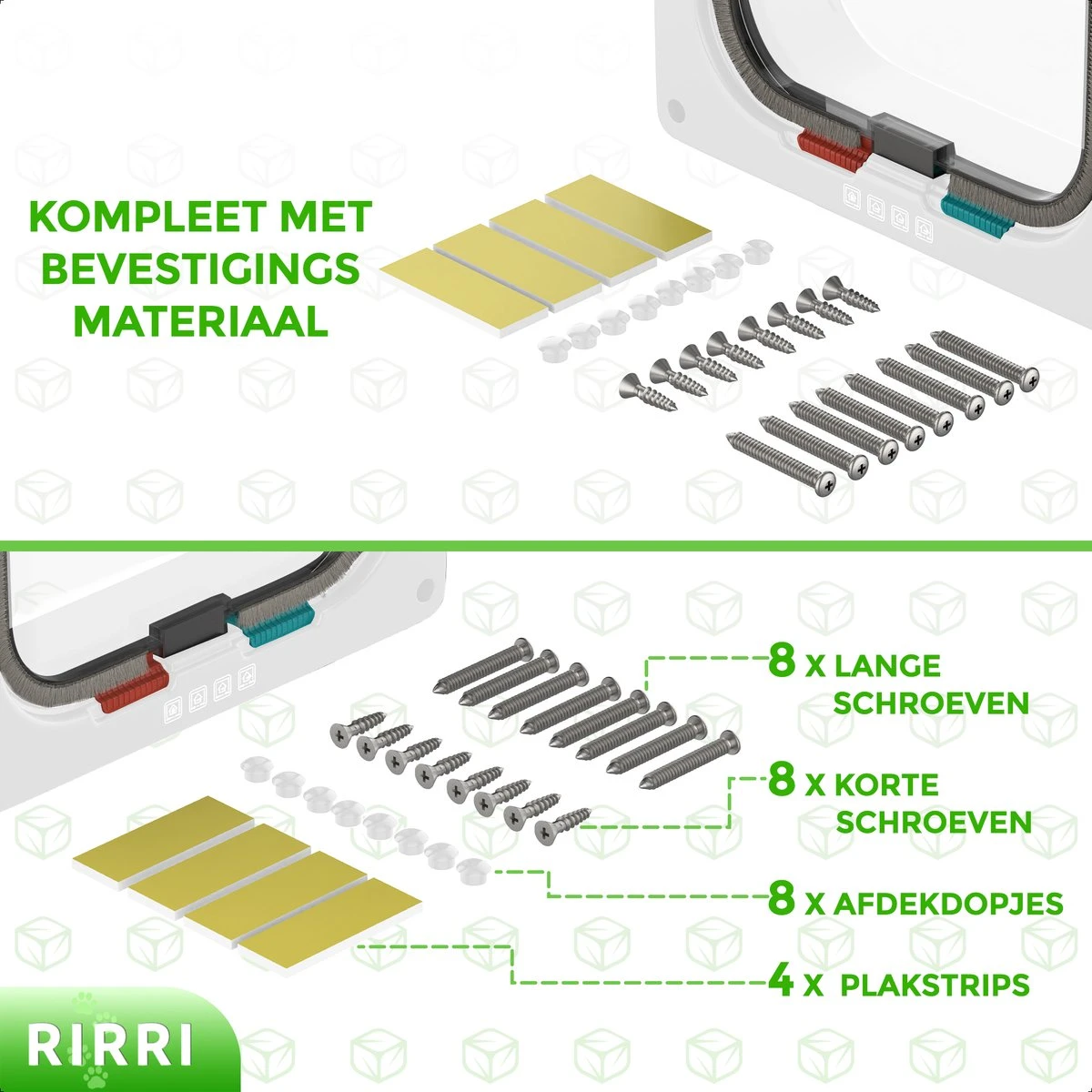 Rirri Kattenluik Met Tunnel - 4 Vergrendelingsstanden - Weerbestendig - Binnen En Buiten - Grote Kat - Maat L - Wit - 25,5 X 23.5 Cm 7 Rirri Kattenluik Met Tunnel - 4 Vergrendelingsstanden - Weerbestendig - Binnen En Buiten - Grote Kat - Maat L - Wit - 25,5 X 23.5 Cm - Afbeelding 5