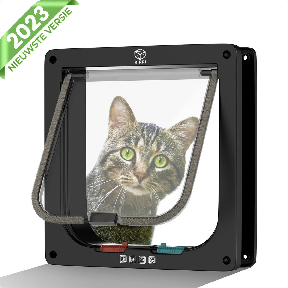 Rirri Kattenluik Met Tunnel - 4 Vergrendelingsstanden - Weersbestendig - Binnen En Buiten - Maat M - Zwart - 19 X 20 Cm 3 Rirri Kattenluik Met Tunnel - 4 Vergrendelingsstanden - Weersbestendig - Binnen En Buiten - Maat M - Zwart - 19 X 20 Cm