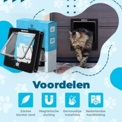 Skipoo Kattenluik Met Tunnel - Weerbestendig - Grote Kat - 4 Vergrendelingsstanden - Zwart -Winkel Voor Kattenbenodigdheden 1200x1200 436
