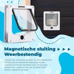 Skipoo Kattenluik Met Tunnel - Weerbestendig - Grote Kat - 4 Vergrendelingsstanden - Wit -Winkel Voor Kattenbenodigdheden 1200x1200 462