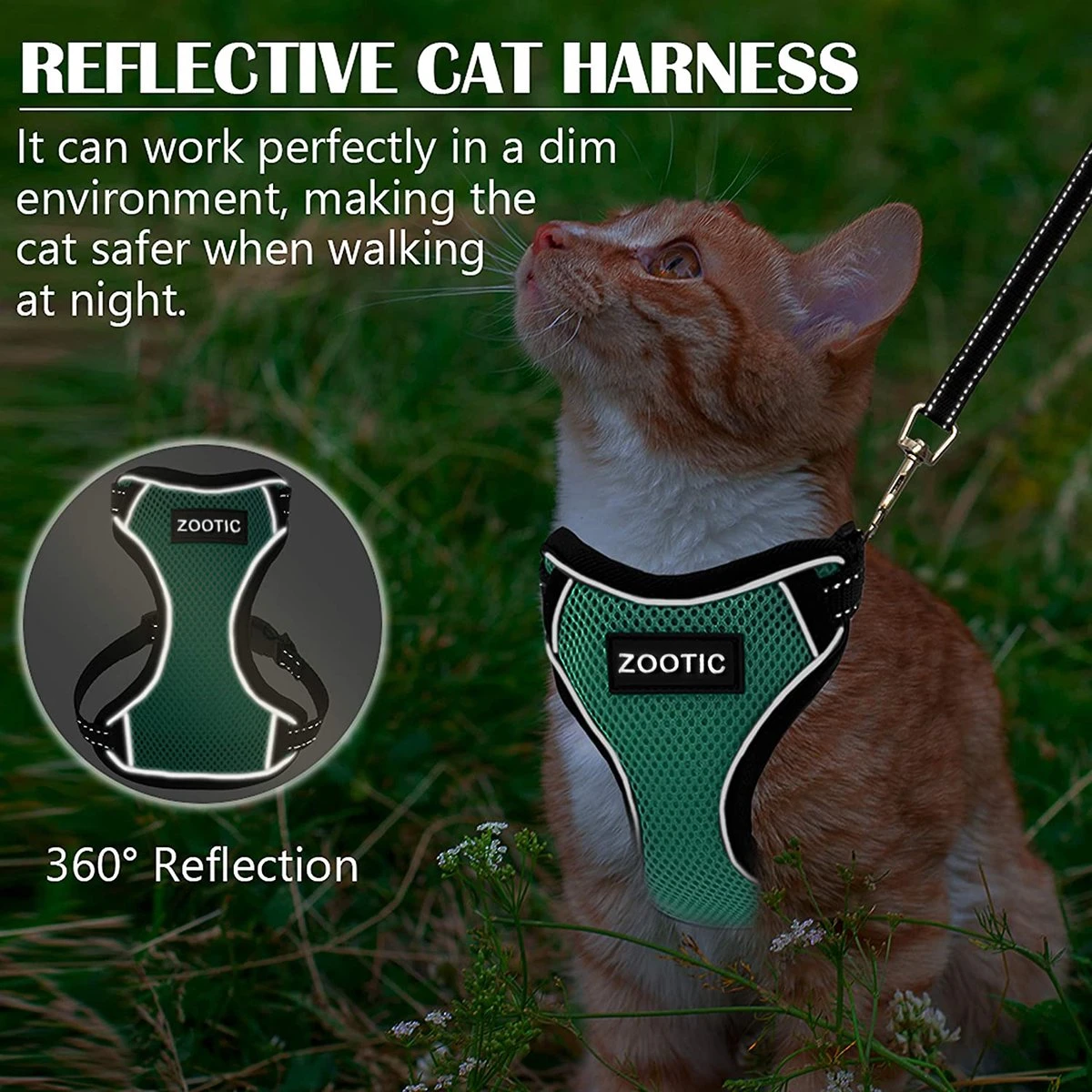 Kattentuigje Met Leiband Riem Kattenharnas Groen Maat L Kat & Kitten - Dieren Kattenriem - Cat Leash - Halsomvang 24 Tot 33cm - Borstomvang 36 Tot 41cm - Zootic® 8 Kattentuigje Met Leiband Riem Kattenharnas Groen Maat L Kat & Kitten - Dieren Kattenriem - Cat Leash - Halsomvang 24 Tot 33cm - Borstomvang 36 Tot 41cm - Zootic® - Afbeelding 6
