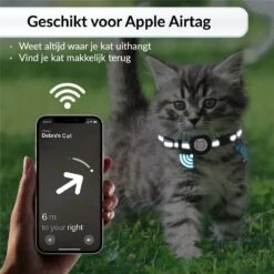 BJØRK Kattenhalsband Airtag - Reflecterend - Zwart - Verstelbaar - 20 Tot 30 Cm - Tracker- GPS - Geschikt Voor Apple AirTag - Kattenriem - Katten Accessoire - Halsband Kat Airtag -Winkel Voor Kattenbenodigdheden 1200x1200 517