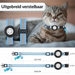 BJØRK Kattenhalsband Airtag - Reflecterend - Zwart - Verstelbaar - 20 Tot 30 Cm - Tracker- GPS - Geschikt Voor Apple AirTag - Kattenriem - Katten Accessoire - Halsband Kat Airtag -Winkel Voor Kattenbenodigdheden 1200x1200 518