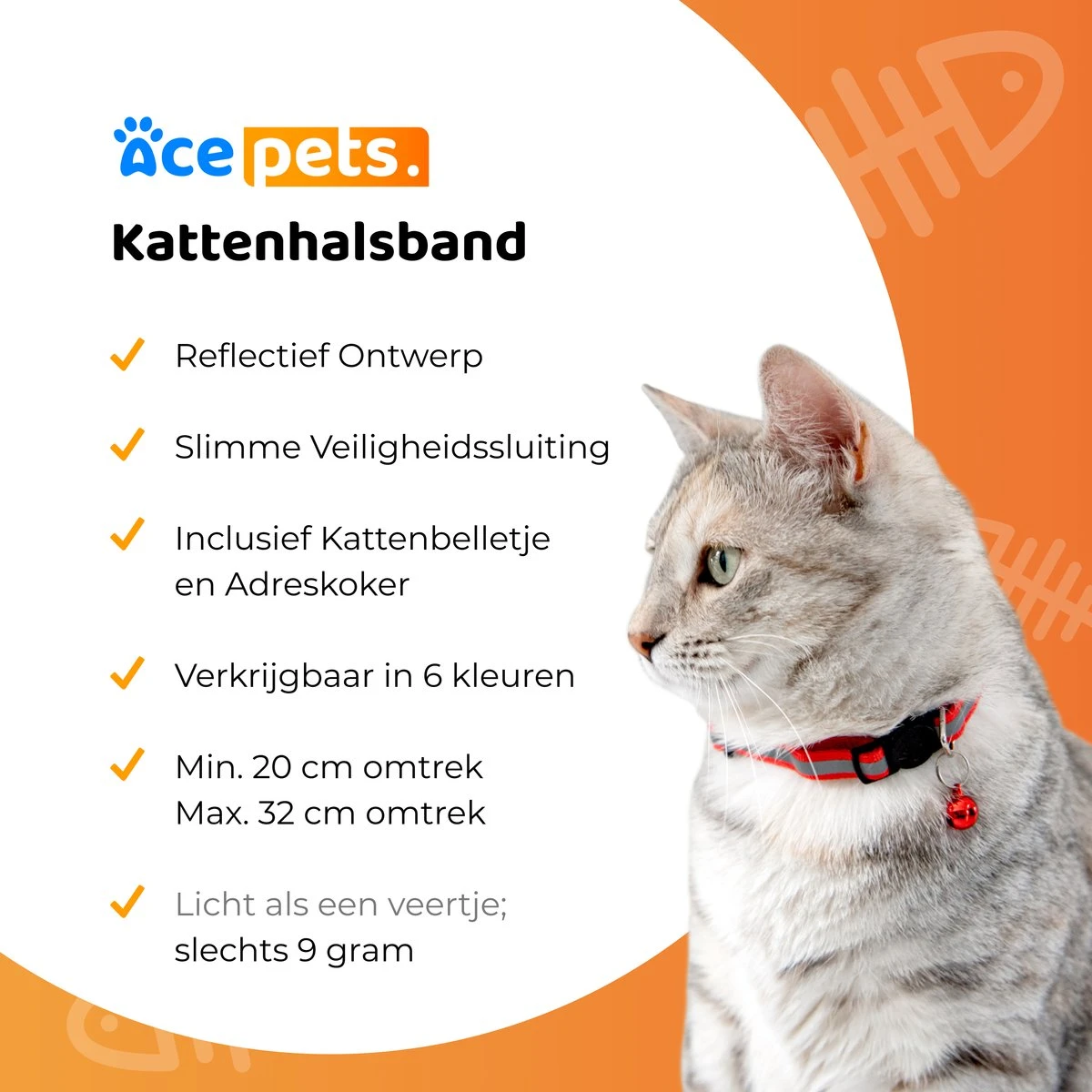 ACE Pets Reflecterende Kattenhalsband Met Veiligheidssluiting – Halsband Kat & Kitten - Met Adreskoker - Kittenhalsband & Kattenbandje Met Belletje - Zwart 10 ACE Pets Reflecterende Kattenhalsband Met Veiligheidssluiting – Halsband Kat & Kitten - Met Adreskoker - Kittenhalsband & Kattenbandje Met Belletje - Zwart - Afbeelding 8