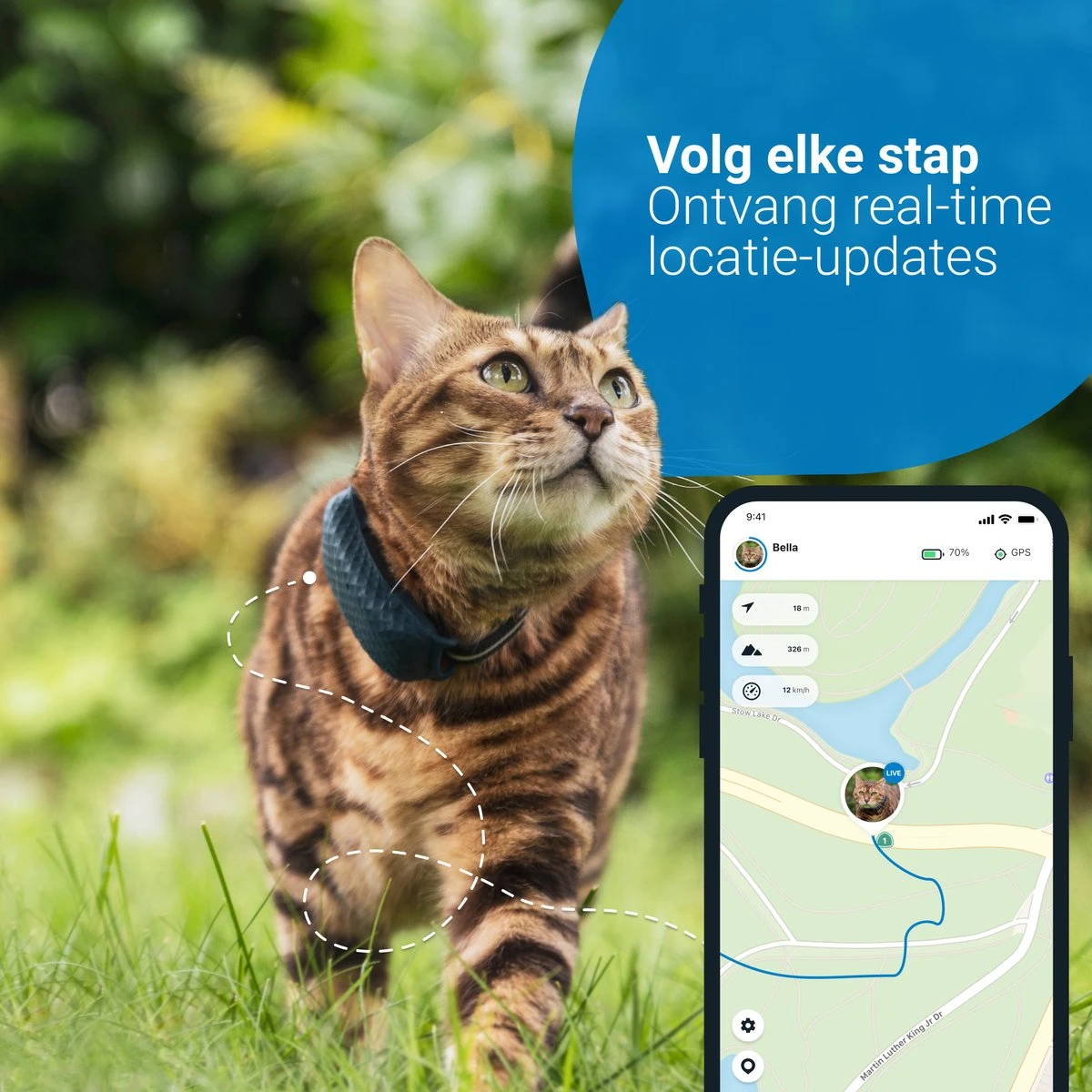 Tractive GPS CAT 4 - Kat GPS Tracker & Activiteitenmonitor - Past Op Meeste Halsbanden - Donkerblauw 4 Tractive GPS CAT 4 - Kat GPS Tracker & Activiteitenmonitor - Past Op Meeste Halsbanden - Donkerblauw - Afbeelding 2