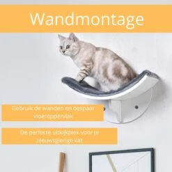 Merkloos Paws And Claws - Cat Shelf – Hangmat Kat – Kattenplank - Kattenbed - Wasbaar – Wandmontage – MDF - Wit -Winkel Voor Kattenbenodigdheden 1200x1200 619