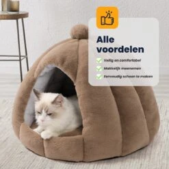 MIRO Katten Huis - Kattenhuizen - Kattenhok - Kattenmand - Dierenhuis - Extra Zacht - Bruin -Winkel Voor Kattenbenodigdheden 1200x1200 691