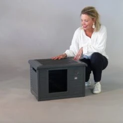 RHRQuality Kattenhuis Voor Binnen En Buiten Kattenhok Villa De Luxe Grijs -Winkel Voor Kattenbenodigdheden 1200x1200 698