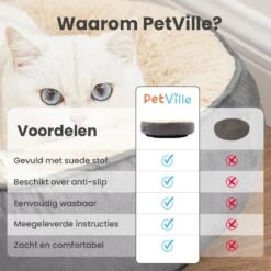 Petville Kattenmand - 50 Cm - Wasbaar - Donut - Waterbestendig - Grijs -Winkel Voor Kattenbenodigdheden 1200x1200 714