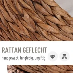 PawHut Kattenmand Rotan Kattennest Kattenbed Met Kussen Huisdierbed Bruin D30-104 -Winkel Voor Kattenbenodigdheden 1200x1200 727