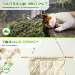 Qoods Kattenhangmat Macramé - Hangende Kattenmand Raam Of Radiator - Kattenbed - Poezenmand -Winkel Voor Kattenbenodigdheden 1200x1200 749