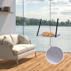 Nobleza 40AG6 - Kattenhangmat - Hangmat Kat - 60x32cm - Kattenhangmat Raam – Kattenbed - Kattenhangmand - Kattenkussen - Grijs -Winkel Voor Kattenbenodigdheden 1200x1200 770