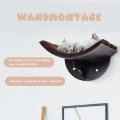 Merkloos Paws And Claws - Cat Shelf – Hangmat Kat – Kattenplank - Kattenbed - Wasbaar – Wandmontage – MDF - Bruin -Winkel Voor Kattenbenodigdheden 1200x1200 776
