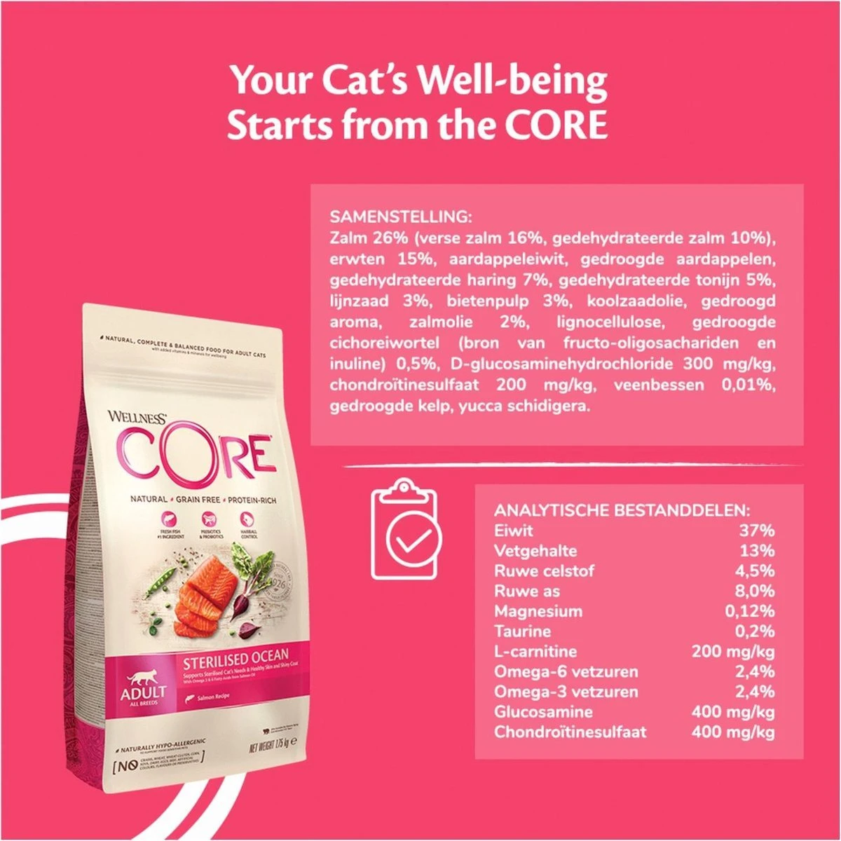 Wellness Core Kattenvoer Sterilised Zalm 4 Kg 9 Wellness Core Kattenvoer Sterilised Zalm 4 Kg - Afbeelding 7
