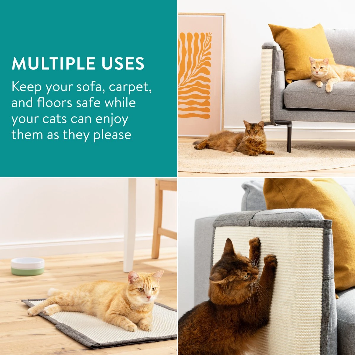 Navaris Katten Krabmat - Bescherming Van Meubels - Voor Banken En Stoelen - Krabbescherming - Rechtsdraaiend 11 Navaris Katten Krabmat - Bescherming Van Meubels - Voor Banken En Stoelen - Krabbescherming - Rechtsdraaiend - Afbeelding 9