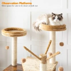 Signature Home Lola Krabpaal Met Kattenbak - Kattenbak Hangmat Mand Katten Huis - Kattenhuis Met Deur En Slot - Krabpalen Katten Huis - Kattenbakmeubel Verborgen - Alles-in-één Kattenspeelgoed Met Kattenhuis - Bruin - 70cm X 132cm X 48cm -Winkel Voor Kattenbenodigdheden 1200x1200 862