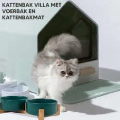 Kattenbak Villa Met Dubbele Voerbak En Kattenbakmat – Kat - Drinkbak – Modern En Stijlvol - Design - Groen 20 Kattenbak Villa Met Dubbele Voerbak En Kattenbakmat – Kat - Drinkbak – Modern En Stijlvol - Design - Groen -Winkel Voor Kattenbenodigdheden 1200x1200 942