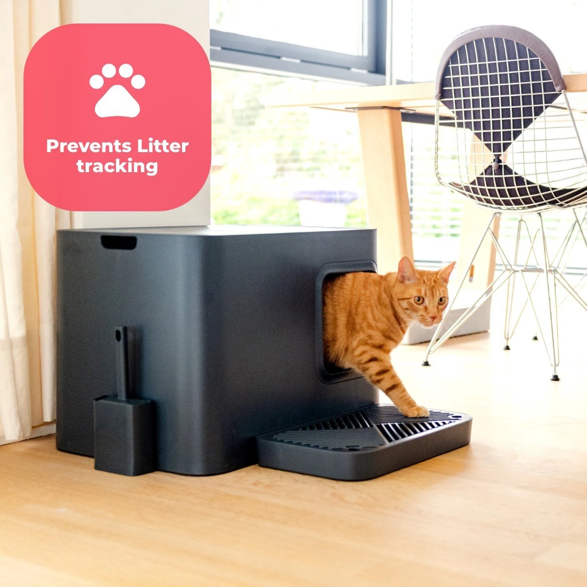 Hoopo® Dome Plus Kattenbak Grijs - Kattenbak - Kattenbakschep - 50x37.5x38cm - Grote Kattenbak 6 Hoopo® Dome Plus Kattenbak Grijs - Kattenbak - Kattenbakschep - 50x37.5x38cm - Grote Kattenbak - Afbeelding 4